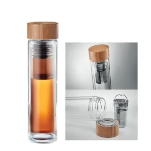 Promotional Glass and Bamboo Flask